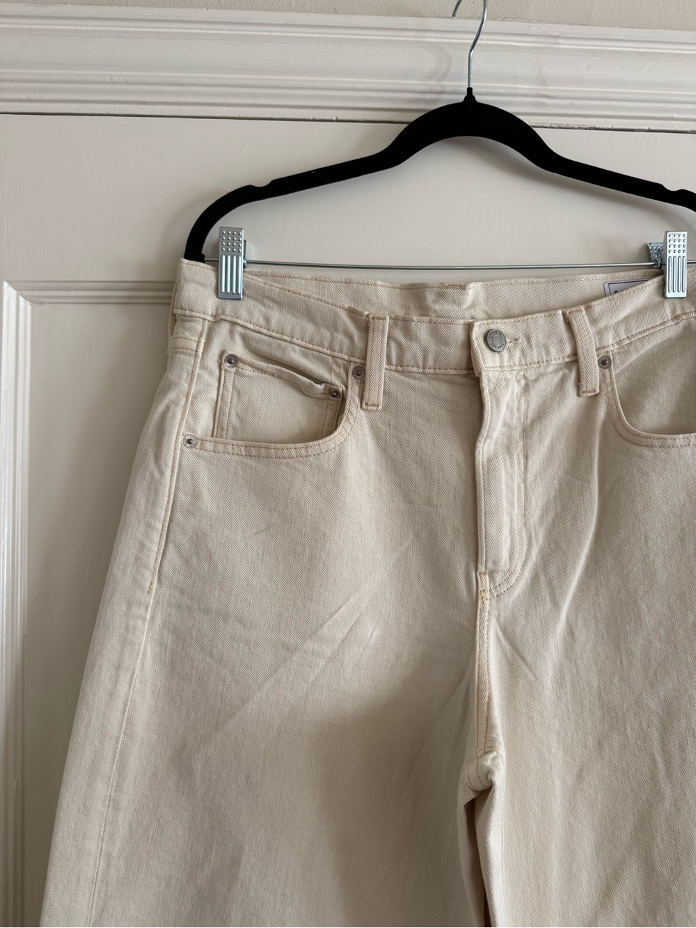 GAP Neutral Cream Wide-Leg Jeans